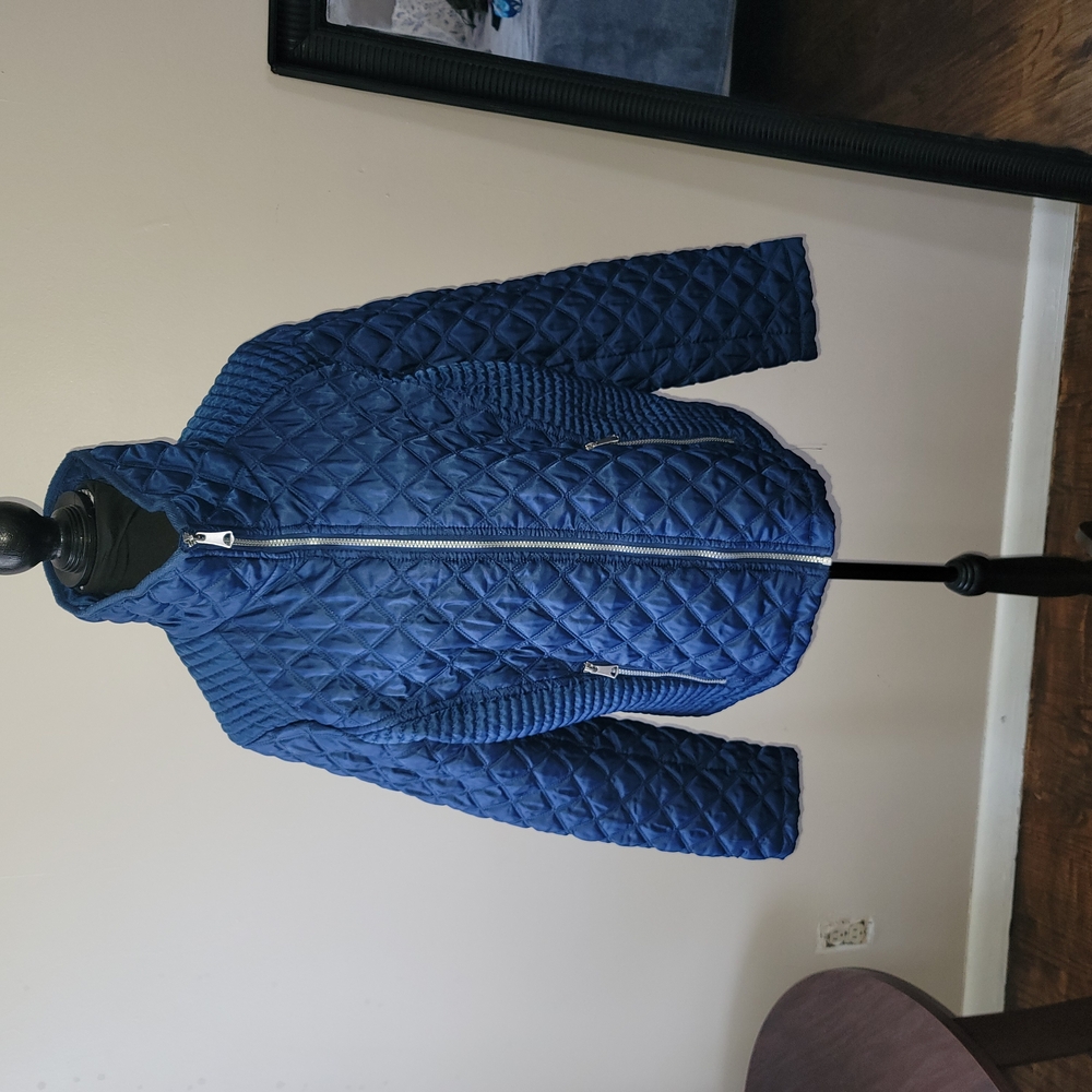 Marc New York Blue Puffer Jacket with Quilted Design